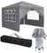 XINZI Pavillon 3x3 m Faltpavillon mit Wasserdicht Dach und 4 Seitenteilen Stabil Winterfest Gartenpavillon Höhenverstellbar Faltbar Partyzelt UV-Schutz 50+ Gartenzelt Camping Pavillion, Silbergrau