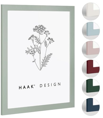 Haak Bilderrahmen modern stabil Miko Pastellgrün Pastell 20 X 30 cm Rahmen für Bilder Urkunden Poster Puzzle Pastell Farben