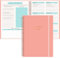 Qefuna Undatierter Wochenplaner,Terminplaner A5,wöchentlicher Terminkalender mit To-Do-Liste,PP Shell,104 Seiten 100 Gramm Papier,dem Hardcover -Ringordner，auf Deutsch(Rosa)