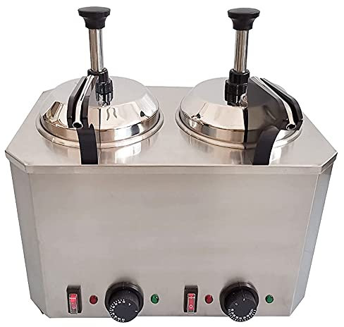 Calentador eléctrico de queso y mantequilla de doble cabezal | Bomba de calor eléctrica de doble cabezal 30-110 ℃ | Calentador de chocolate enlatado, salsa de chile/jarabe de 2,5 L