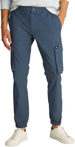Calvin Klein Herren Cargo Hose Skinny Fit, Blau (Vintage Indigo), 32W