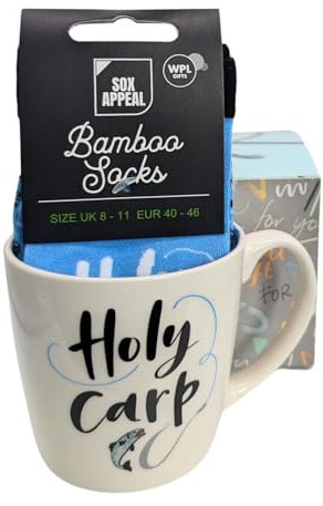 Holy Carp Fishing Mug & Socks Set for Him Gift Set Gift Idea MSISO184M