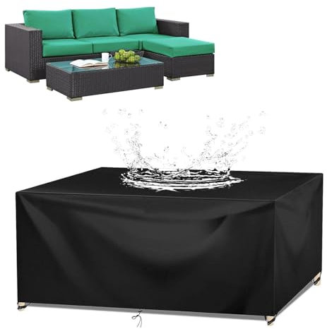 Abdeckung Gartenmöbel 80x80x20cm Wasserdicht Schutzhülle, Terrasse Gartenmöbel Abdeckungen, 420D Oxford Gewebe Outdoor Schutzhülle, Rechteckig Tischabdeckung Gartenmöbel, Outdoor-Couch-Abdeckung