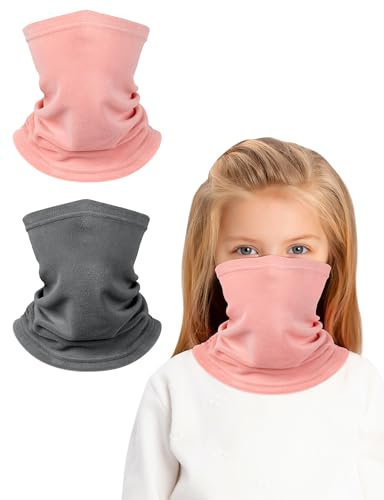 Kiiwah 2 Stück Kinder Schlauchschal, Multifunktionstuch Halswärmer für Jungen und Mädchen, Thermal Halstuch Loop Schal Winddicht Schlauchtuch Bandanas Nackenwärmer für Winter, Frühling, Herbst