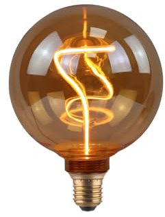 ENOVALITE LED Filament XL Leuchtmittel YARN GLOBE Amber - G125 E27 4,9W 200lm 1800K Warmweiß dimmbar - Vintage Design Ambiente Deko Glühbirne Lampe