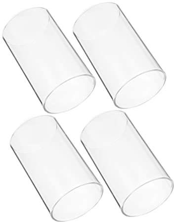 Garneck Glaszylinder Ohne Boden - 8 cm Durchmesser - Windlicht Für Kerzen 4 Stück Ideal Für Teelichter Und Kreative Dekorationen Robustes Glas Elegantes Design