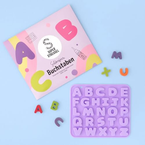 Super Streusel Silikonform Buchstaben Backform | ABC Silikonform Lebensmittelecht | Silikon Gießformen Backform Buchstaben Giessformen Silikon Schokoladenform Silikon Buchstabe Alphabet