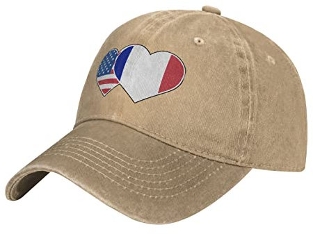 Flat Hüte Frankreich Usa Flagge Zwillingsherz Sommermütze Atmungsaktiv Schirmmütze Cool Mütze Für Mädchen Herren Running