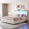 fortuna Lai Lit Coffre 160x200 cm, Lit capitonné avec Rangement, Tête de lit avec Port USB de Type C, Lumière LED et sommier à Lattes, PU