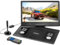 REFLEXION DVD1424 portabler/tragbarer DVD-Player 14 Zoll (36 cm) LCD-Monitor mit DVB-T2 HD Tuner, integrierter Akku, inklusive Gamepad, Game-Disk und 12V-Auto-Adapter
