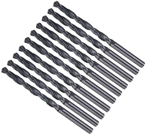 METALLIXITY Drill Bit (5.5mm) 4241 High-Speed Steel for Wood 10Pcs | Straight Shank Nitriding Black 118° for Wood Plastic Iron Copper Aluminum Low Soft Metal