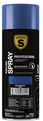 SPSIL Pintura Spray Azul Oscuro Brillo 400ml - Spray para uso Profesional y Doméstico en múltiples superficies - Alta Adherencia y Cobertura - Secado Rápido