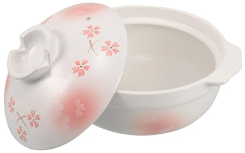 Baluue Japanischer Tontopf mit Deckel Hitzebeständige Keramik Gleichmäßige Wärmeverteilung Kleiner Suppentopf für Gasherde Vielseitiger Kochtopf für Reis Suppen Küchenutensil