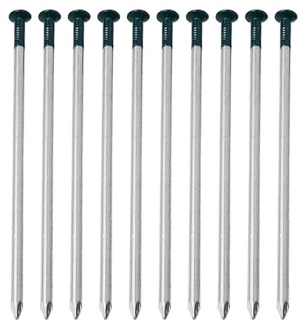Ubric 60 Pcs Artificial Grass Nails 5mm x 150mm Galvanized Round Head Garden Steel Nails for Lawn Fixing