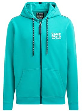 Camp David Herren Kapuzensweatjacke mit Rücken-Print Island Green, XL