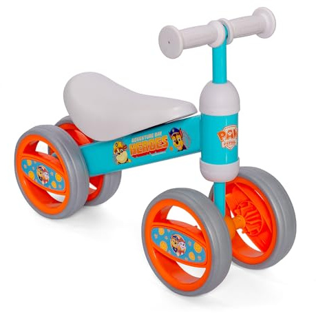 Seven Polska Kinder Laufrad mit 4 Rädern für Kinder ab 1 Jahr, Spiderman Paw Patrol und Stitch Design, Balance Bike für Jungen und Mädchen max. 20kg (Grün)