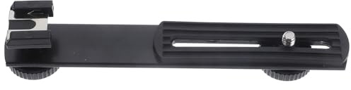 POPETPOP Supporto Microfono Regolabile Design Creativo in Lega di Alluminio e Abs Doppio Supporto per Flash e Microfono Nero Barra Dritta per Live Broadcast e Video Call