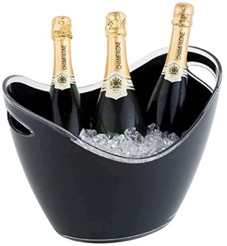 APS Wine/sparkling wine cooler, cooler with two side accesses, black polystyrene bottle cooler, 20 x 27 cm, 20 cm height, for 3 l volume