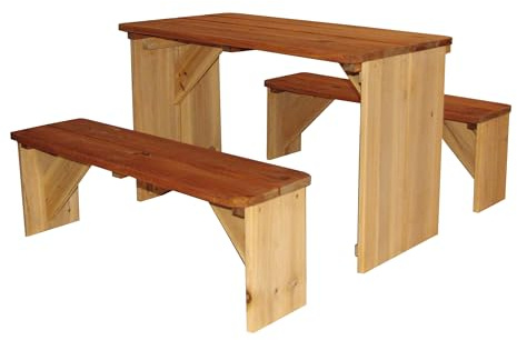AXI ZidZed Picknick Set aus Holz XXL | Picknicktisch & Picknickbank für Kinder