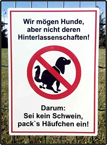 AufkleberDealer.de Hundekot Schild - Bitte entfernen Sie..! (DIN A3 29,7 x 42,0 cm)
