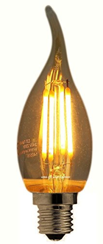Retro Vintage LED 4w Candle Edison Style Filament Bulb Smoked Gold Glass E14 Small Edison Screw