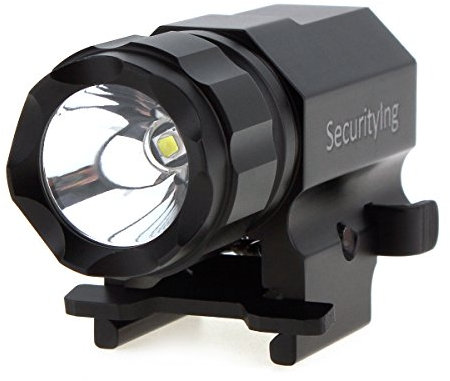 SecurityIng LED Tactical Strobe Gun Flashlight 2-Mode 600LM Pistol Handgun Torch Light with Quick Release Weaver Mount for Hiking, Camping, Hunting and Other Indoor/Outdoor Activities