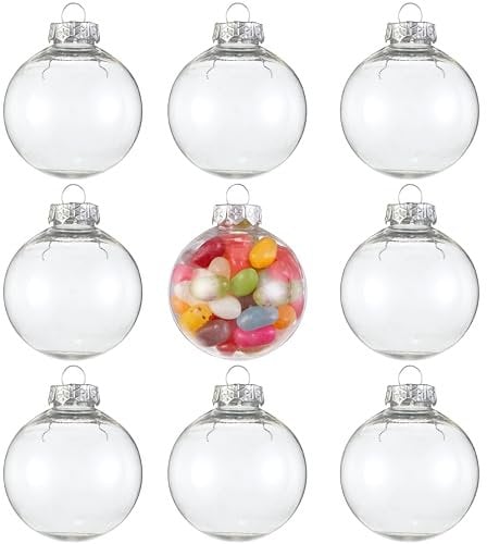 The TWIDDLERS - 15 Durchsichtige Weihnachtskugeln zum Befüllen, 6cm - Basteln Christbaumschmuck Weihnachtsdeko, Kunststoff