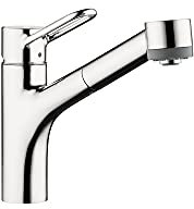 hansgrohe Talis Loop Chrom Einhand-Küchenarmatur, Küchenarmaturen mit herausziehbarem Sprüher, Wasserhahn für Küchenspüle, Chrom 04704005