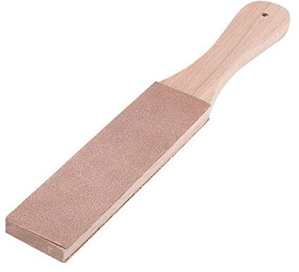 Walfront Afilador de Cuchillos (para Cuchillos), afilar Cuchillos con Mango de Cuero, Lima de Madera y Cuero, Herramienta de Afilado para tableros de Cocina