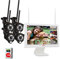 Tonton 16 LCD Monitor Wireless Security Camera System, 10CH NVR, 4x 3.0MP Outdoor IP Cameras with Floodlight, 2-Way Audio, Night Vision & PIR Motion Detection, 1TB HDD, Alexa Compatible