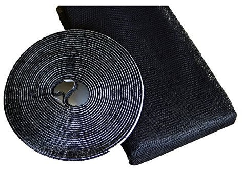 all-around24 Insektenschutz Fliegengitter für Fenster Farbe Schwarz Fliegennetz Moskitonetz inkl. Befestigungsband Klettband 6 Stück