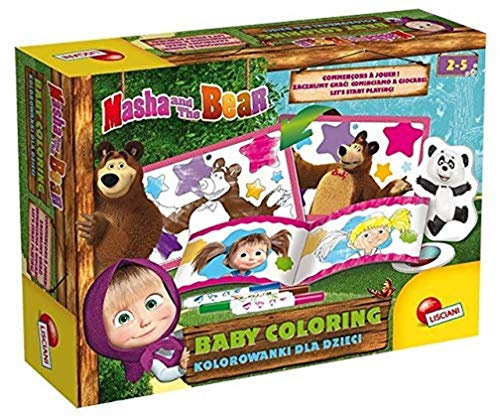 Liscianigiochi Lisciani- Freizeitbeschäftigungen, Masha und Michka Baby Coloring - Spielkombinationen, 78073, Mehrfarbig