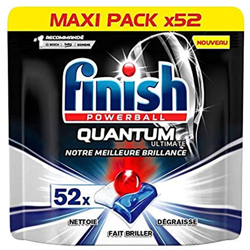 Finish Pastilles Lave-Vaisselle Powerball Quantum Ultimate - 52 Tablettes Lave-Vaisselle