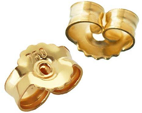 NKlaus 1 Paar 750 Gelbgold 18 Karat Gold 7mm Gegenstecker für Ohrstecker Ohrringe Ohrstopper Pousetten Ohrmutter Butterfly Schmetterling Verschluss 2083