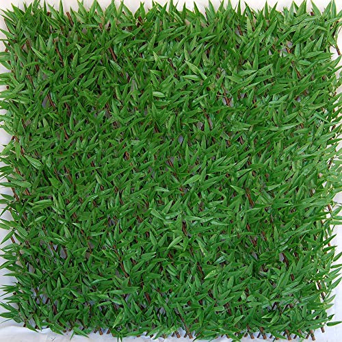 Tenax Divy 3D X-Tens Bamboo 1,00x2 m Vert, Treillis Extensible en Bois Naturel Recouvert de Feuilles de Bambou, Brise-Vue pour Balcons et Terrasses, Décoration de Murs
