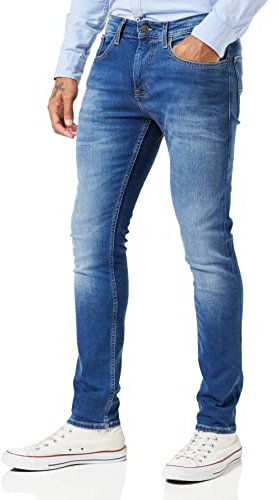 Tommy Jeans Herren Jeans Hose Austin Slim Tapered Stretch, Blau (Wilson Mid Blue Stretch), 30W/30L
