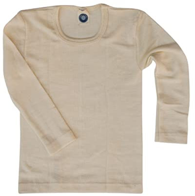 Cosilana, Kinder Unterhemd Langarm, 70% Wolle (kbT), 30% Seide (Natur, 152)