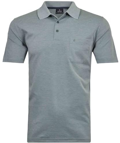 RAGMAN Herren Softknit-Polo fein gestreift Salbei-344, M