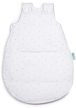 pic Bear Premium Babyschlafsack aus Jersey-Baumwolle – Atmungsaktiv, Mitwachsend und für Ganzjahres-Nutzung mit verstellbaren Größen 50/56 Punkte bunt
