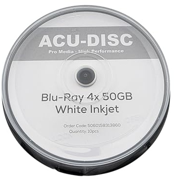 ACU-DISC BD-R DL 4 x 50 GB Weiß Inkjet Blu-Ray A-Grade 10 Stück
