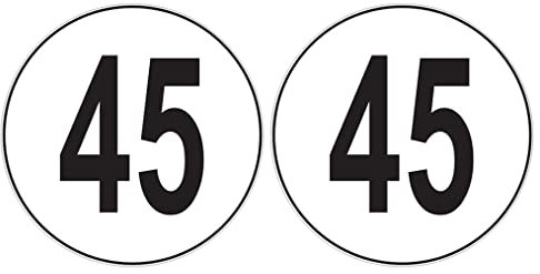 Haobase 2 Stück 6-100 kmh Aufkleber Anhänger Selbstklebender Vinylaufkleber (10cm x 10cm) (45 km/h)