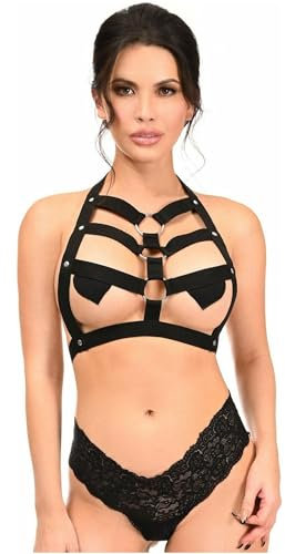 Daisy Corsets Damen Brustgeschirr mit goldfarbenen Beschlägen, Dunkelviolett Dessous, violett, Mehr Größe