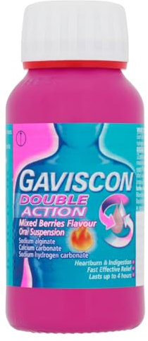 Gaviscon Double Action Liquid Heartburn Indigestion Mixed Berry 150ml