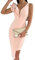 Minetom Femme Élégante Col en V Robe sans Manche Couleur Unie Moulante Affaires Crayon Midi Robe de Soirée Mariage Cocktail A Abricot S