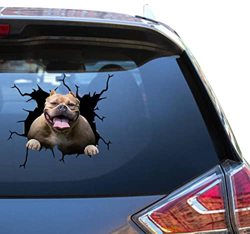 Camellia Print American Bully Auto-Aufkleber, 3D-Druck, wasser- und UV-beständig, niedliches und einzigartiges Design für Frauen, Glasoberfläche, Innen- und Außenbereich