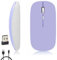 iSTYLE Ratón Inalámbrico Recargable, Bluetooth o 2.4GHz con Mini Receptor USB, 1600 dpi de Seguimiento Óptico, Ratones silenciosos para Mac, PC, iPad, Laptop, Tableta(Morado)
