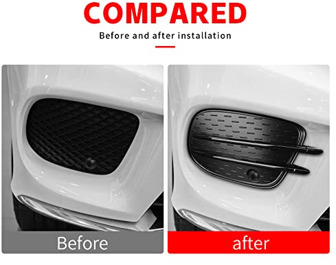 KUNGKIC Auto Frontstoßstange Nebelscheinwerferabdeckungen Lippen Splitter Spoiler Grill Kühlergrill Dekorative Compatible with Mercedes-Benz GLE GLS GLE Coupe W166 X166 C292 2016-2019 Zubehör-Schwarz