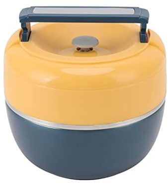 Fiambrera térmica, contenedores de almuerzo de acero inoxidable de 0.8L con 2 capas, contenedor de alimentos aislado de doble capa para el hogar