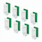 KLEMMFLEX Klebehalter 8 Stück, lang, für Klemmfix Rollo, Doppelrollo, Duo-Rollo, ohne Bohren, zum Kleben, als Zubehör, Ersatzteil für die Befestigung am feststehenden PVC-Fenster, Balkontür