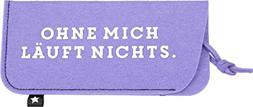 Depesche 11838-012 - Brillenetui aus Filz, in Lila und mit der Aufschrift ,,Ohne mich läuft nichts.´´